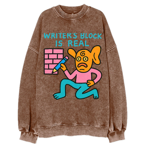 WRITERS BLOCK IS REAL | Brick wall with pencil - Vintage Sweatshirt