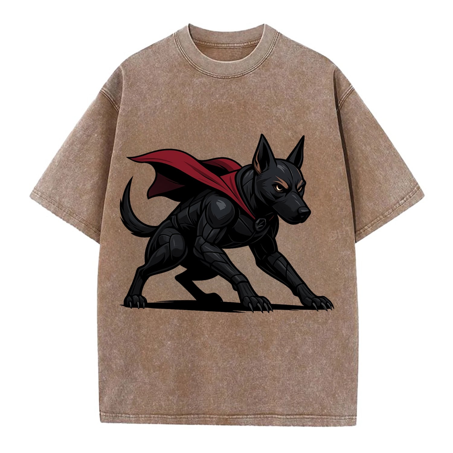 Belgian Malinois Black Panther  - Vintage T-shirt - Brown