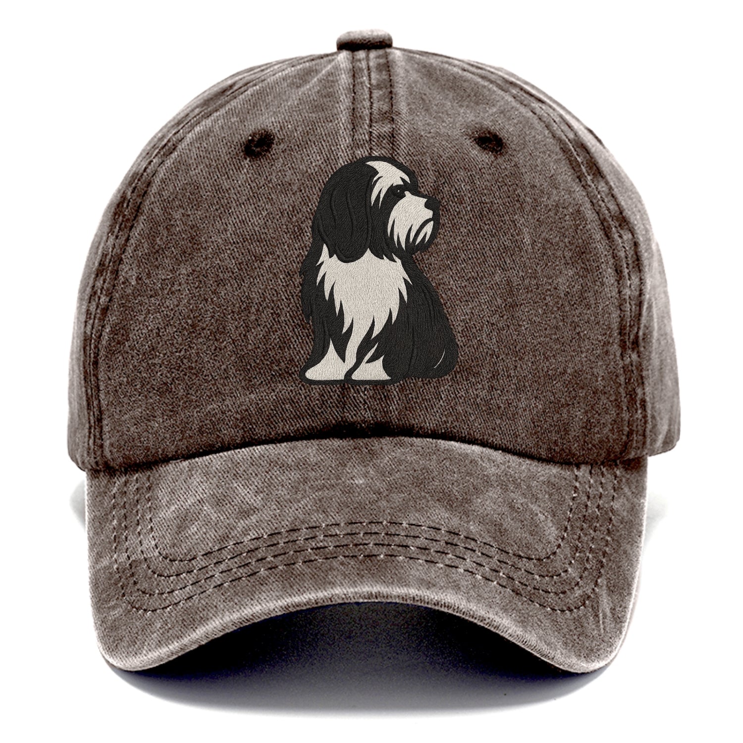 Tibetan Terrier - Black and white long c - Classic Cap - Brown