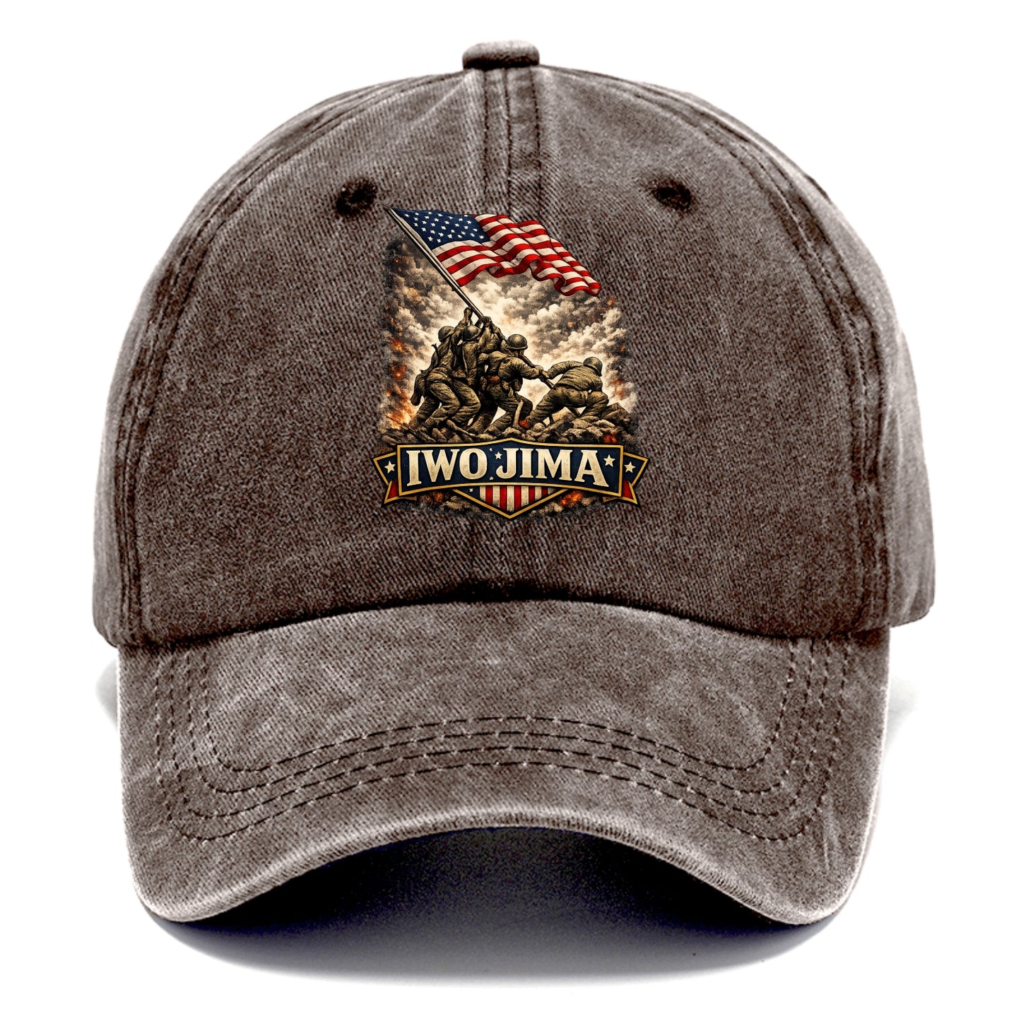 Iwo Jima Flag Raising - Classic Cap - Brown