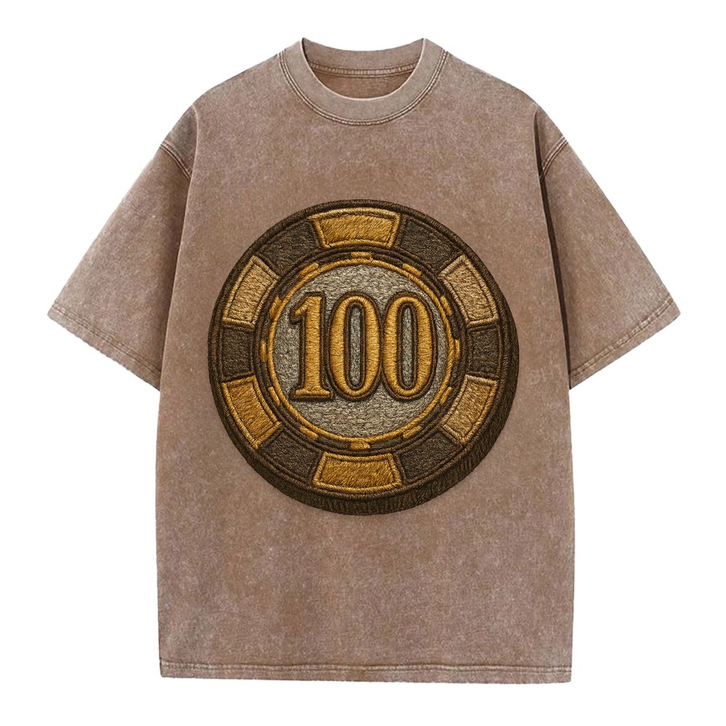 Poker Chip  - Vintage T-shirt - Brown
