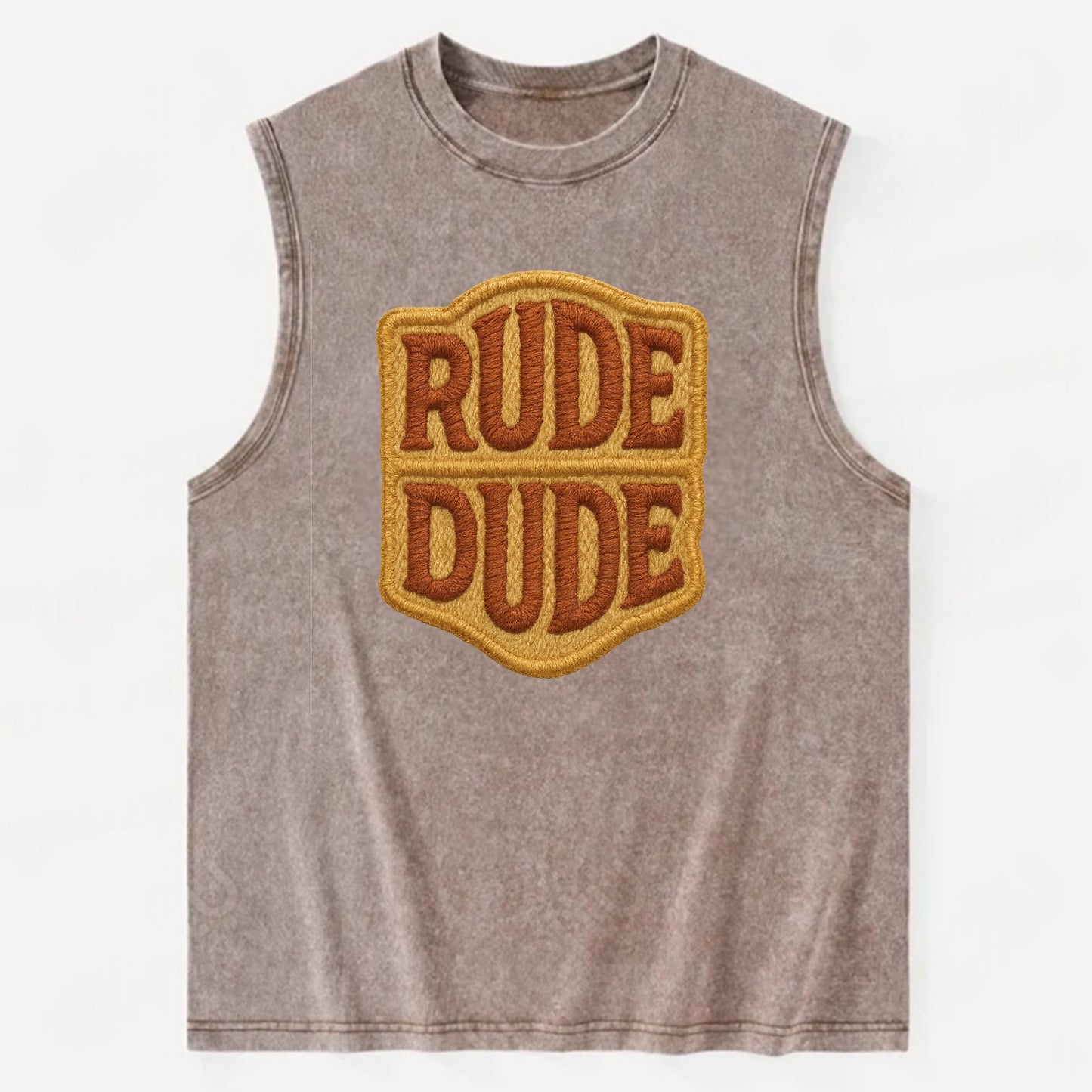 RUDE;DUDE ENERGY Surf Green Trucker - Vintage Washed Tank - Brown