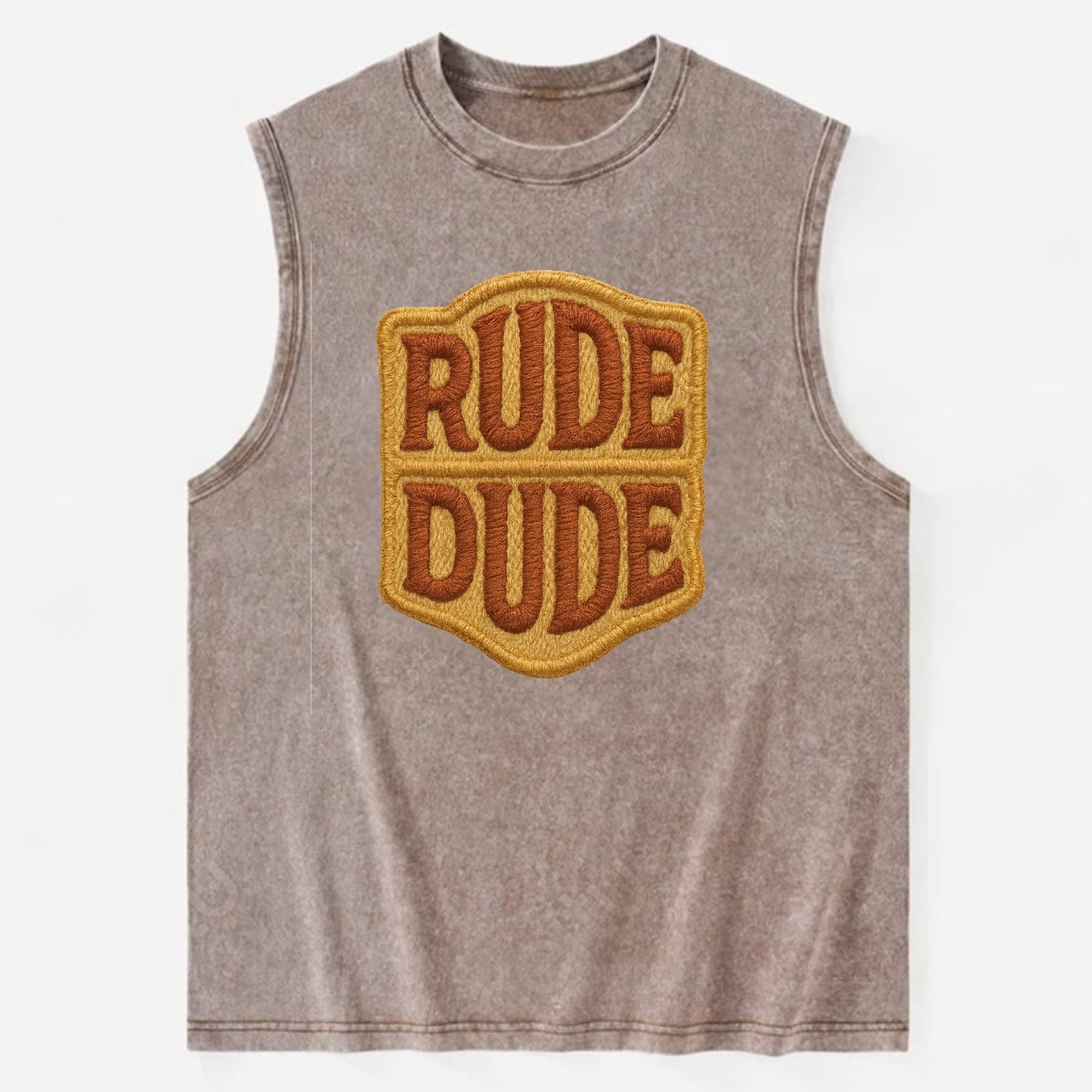 RUDE;DUDE ENERGY Surf Green Trucker - Vintage Washed Tank - Brown