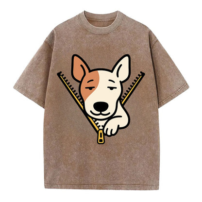 Bull Terrier - Vintage T-shirt - Brown