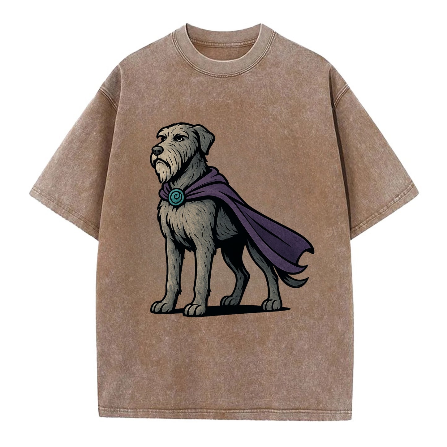 Irish Wolfhound Mystic Hero  - Vintage T-shirt - Brown