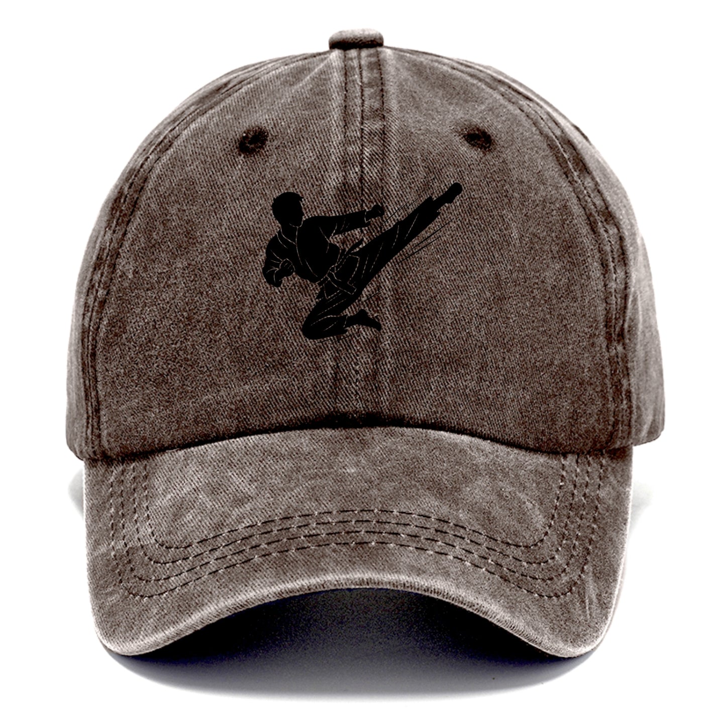 Korean taekwondo flying kick - Classic Cap - Brown