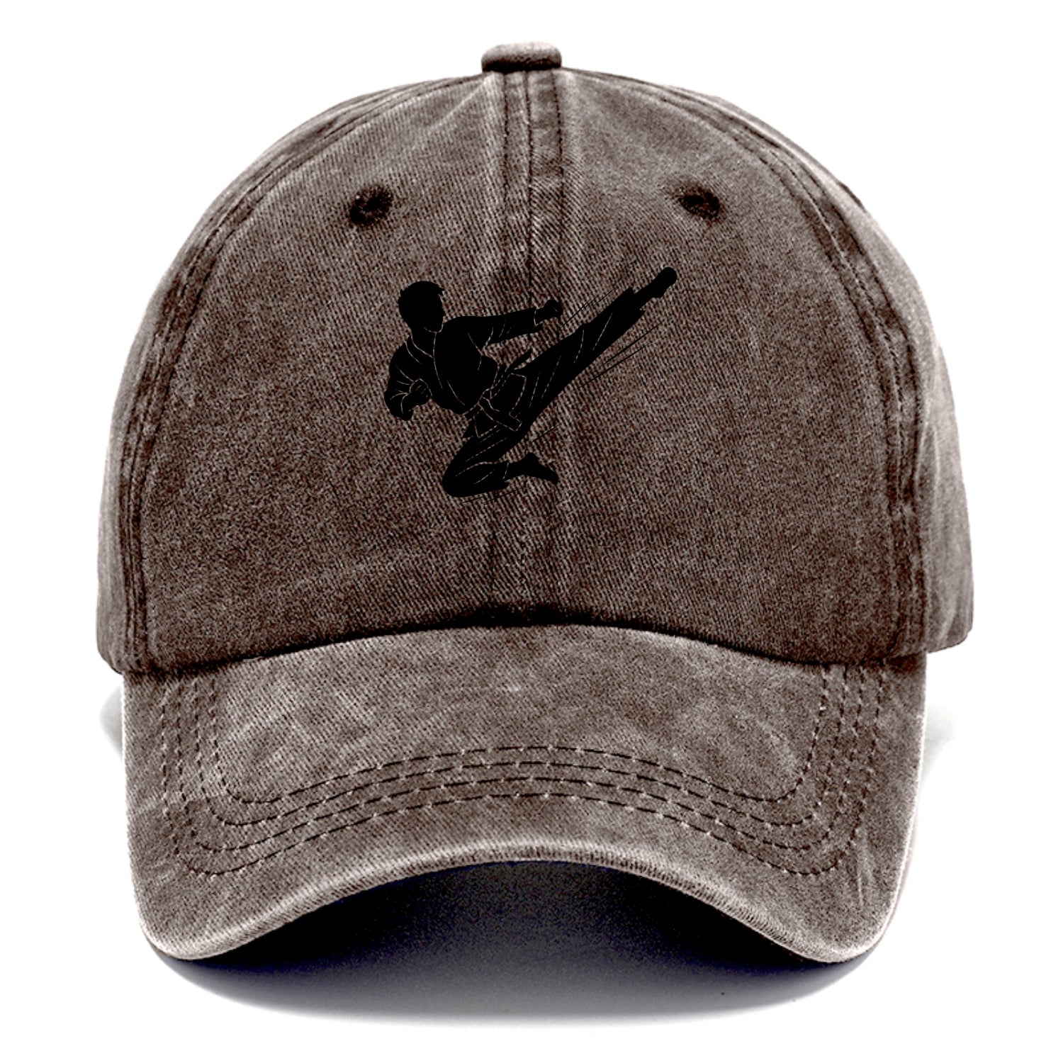 Korean taekwondo flying kick - Classic Cap - Brown
