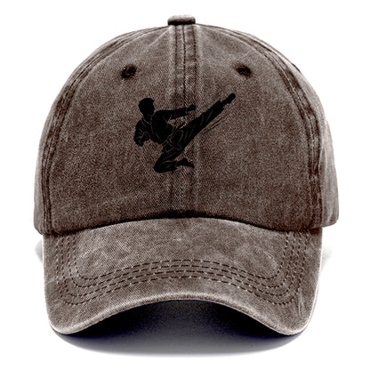 Korean taekwondo flying kick - Classic Cap - Brown