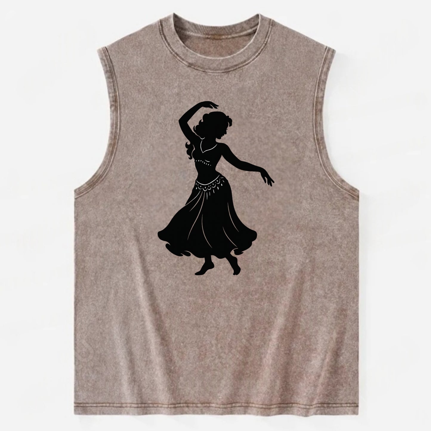Belly dancer graceful gesture - Vintage Washed Tank - Brown