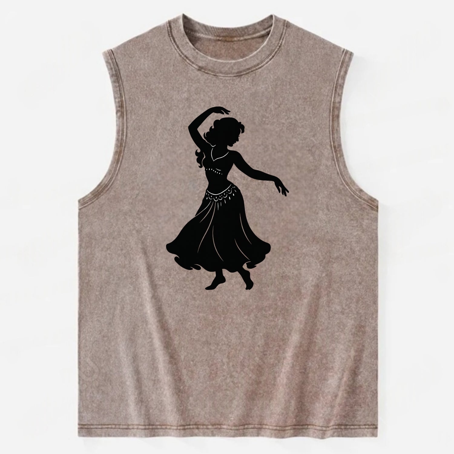 Belly dancer graceful gesture - Vintage Washed Tank - Brown