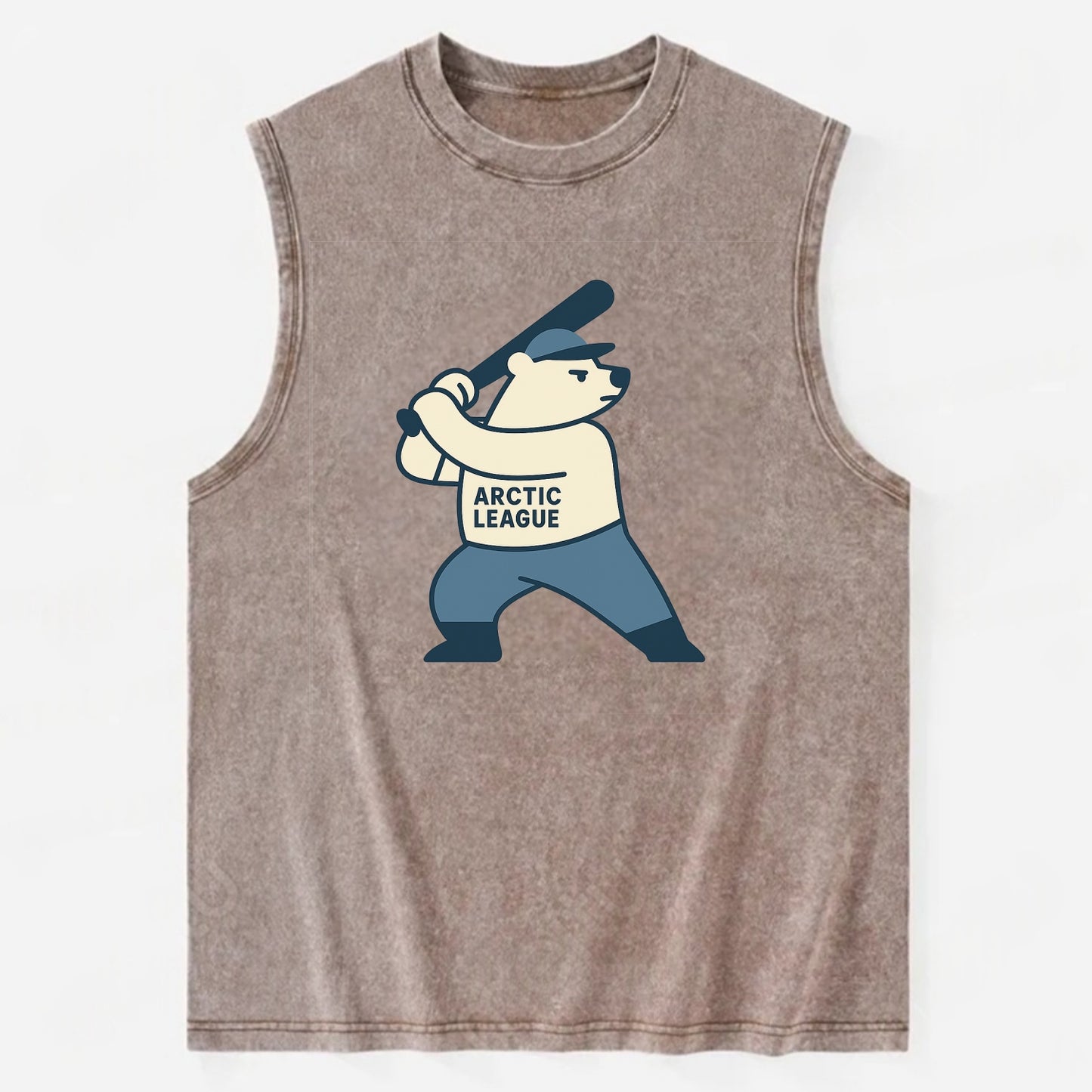 Polar Bear Baseball MVP - Vintage Washed Tank - Brown
