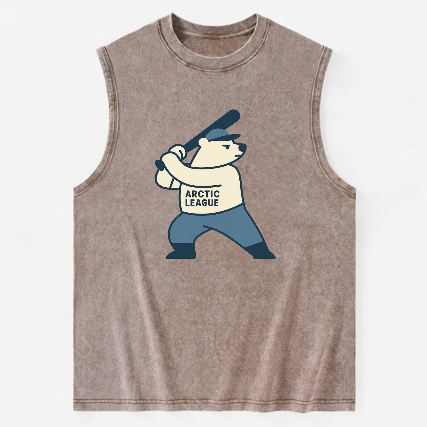Polar Bear Baseball MVP - Vintage Washed Tank - Brown