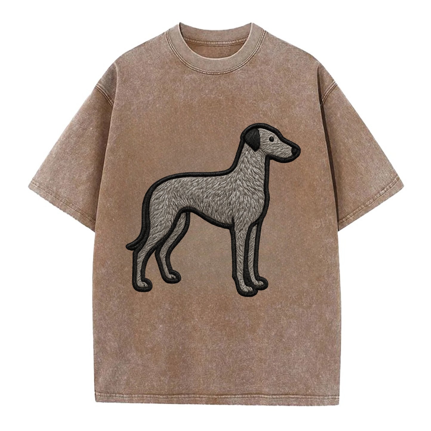Scottish Deerhound - Trendy hound silhou - Vintage T-shirt - Brown