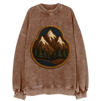 Mountain Range  - Vintage Sweatshirt - Brown