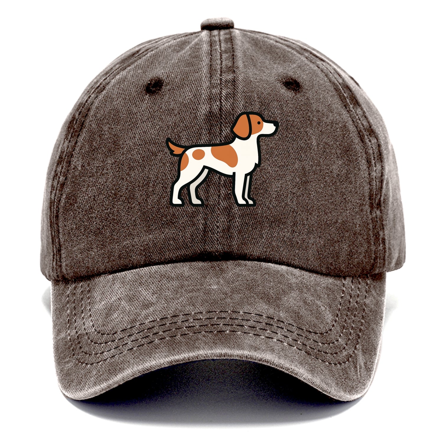 Brittany Spaniel - Orange and white flat side profile - Classic Cap - Brown