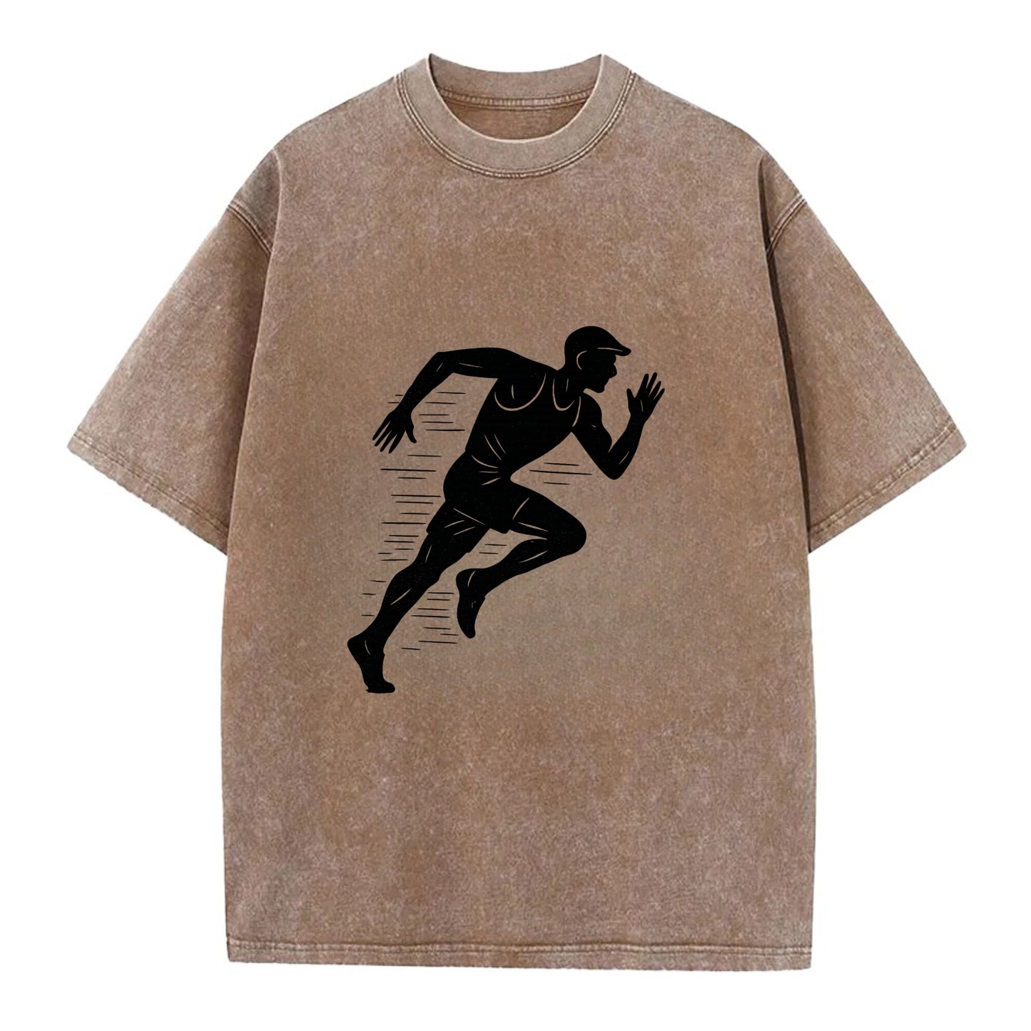 Runner in full stride sprinting - Vintage T-shirt - Brown