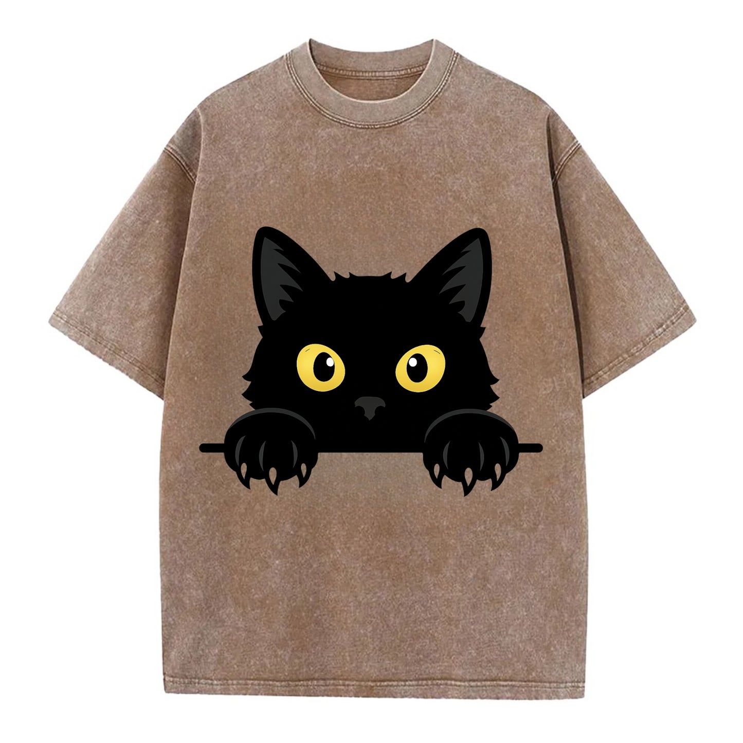 Black Cat  - Vintage T-shirt - Brown
