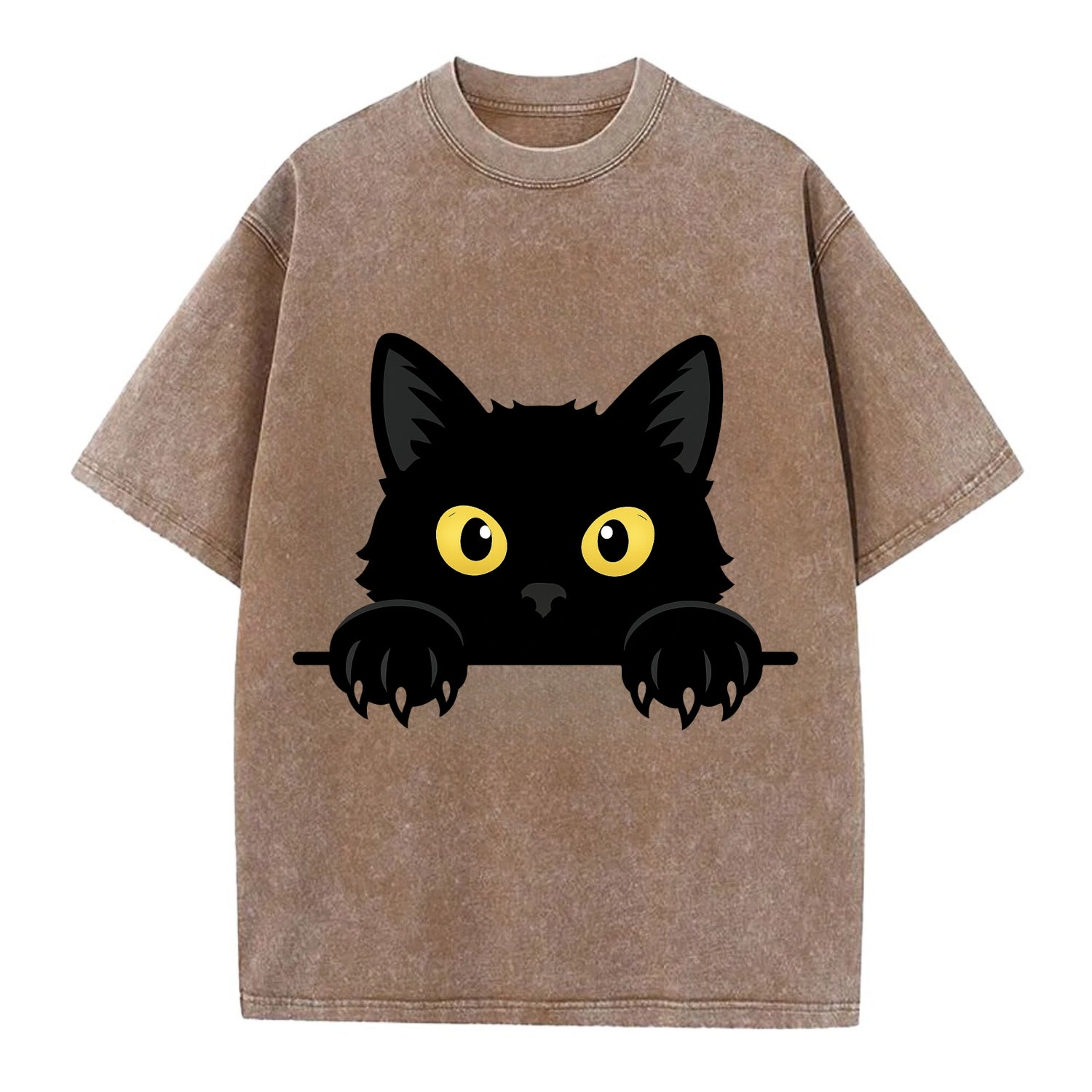 Black Cat  - Vintage T-shirt - Brown