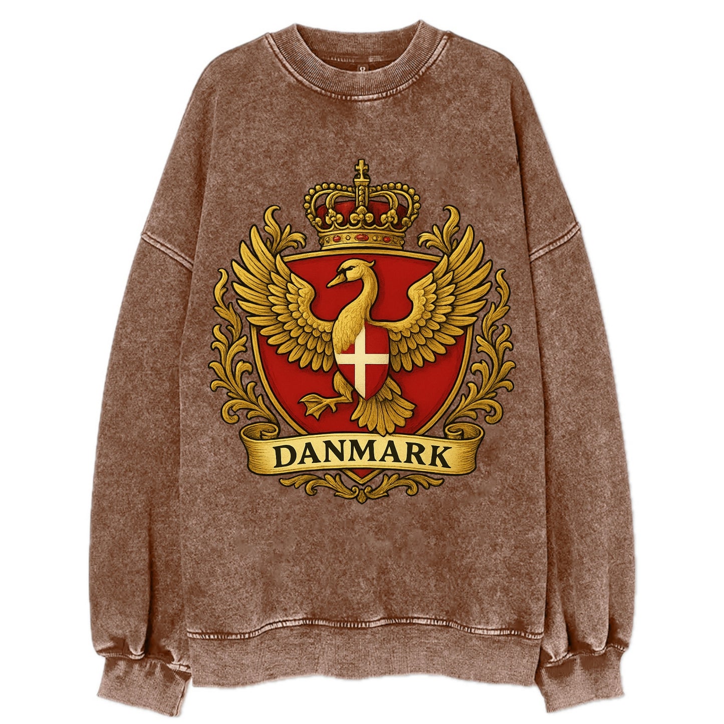 Denmark Heritage Badge  - Vintage Sweatshirt - Brown