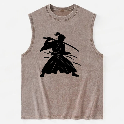 Japanese samurai sword draw - Vintage Washed Tank