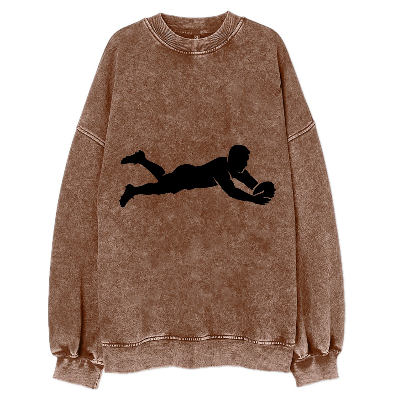 Rugby player diving for try - Vintage Sweatshirt - Brown