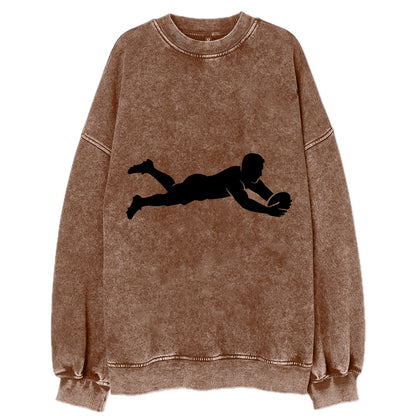 Rugby player diving for try - Vintage Sweatshirt - Brown