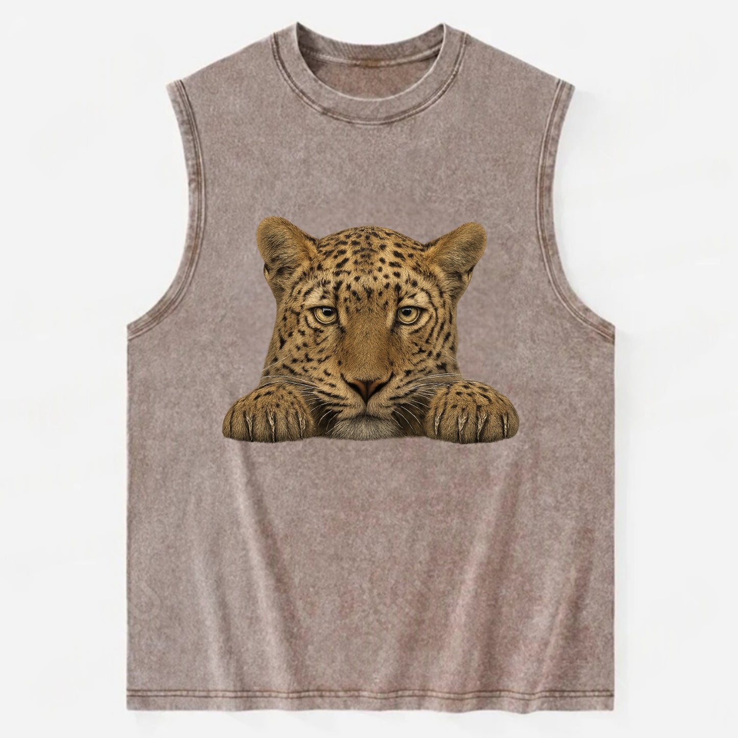 Leopard  - Vintage Washed Tank - Brown