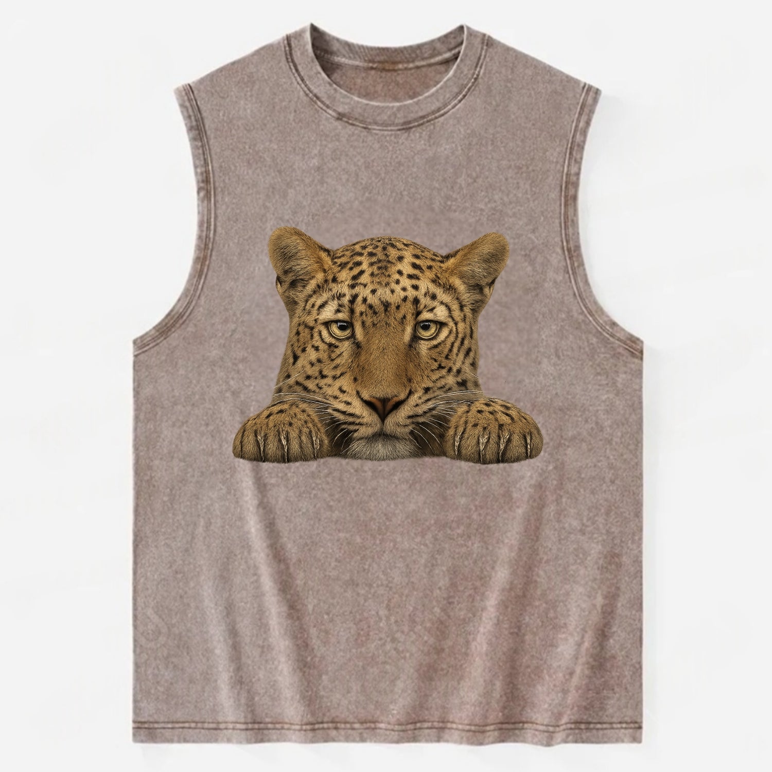 Leopard  - Vintage Washed Tank - Brown