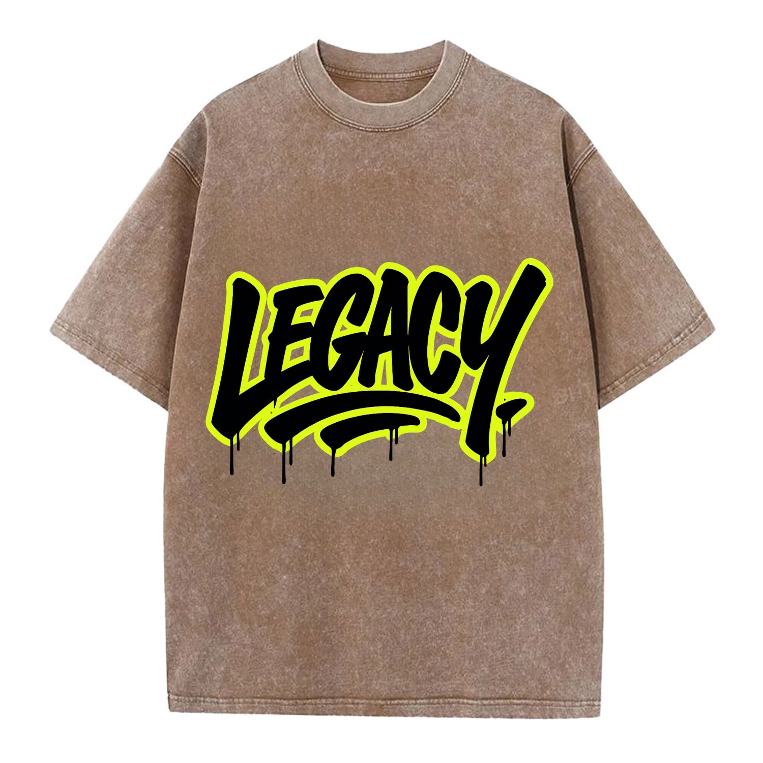 Bold typography design - "LEGACY" - what you leave behind, lasting impact - Vintage T-shirt - Brown