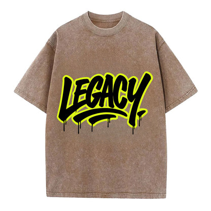 Bold typography design - "LEGACY" - what you leave behind, lasting impact - Vintage T-shirt - Brown