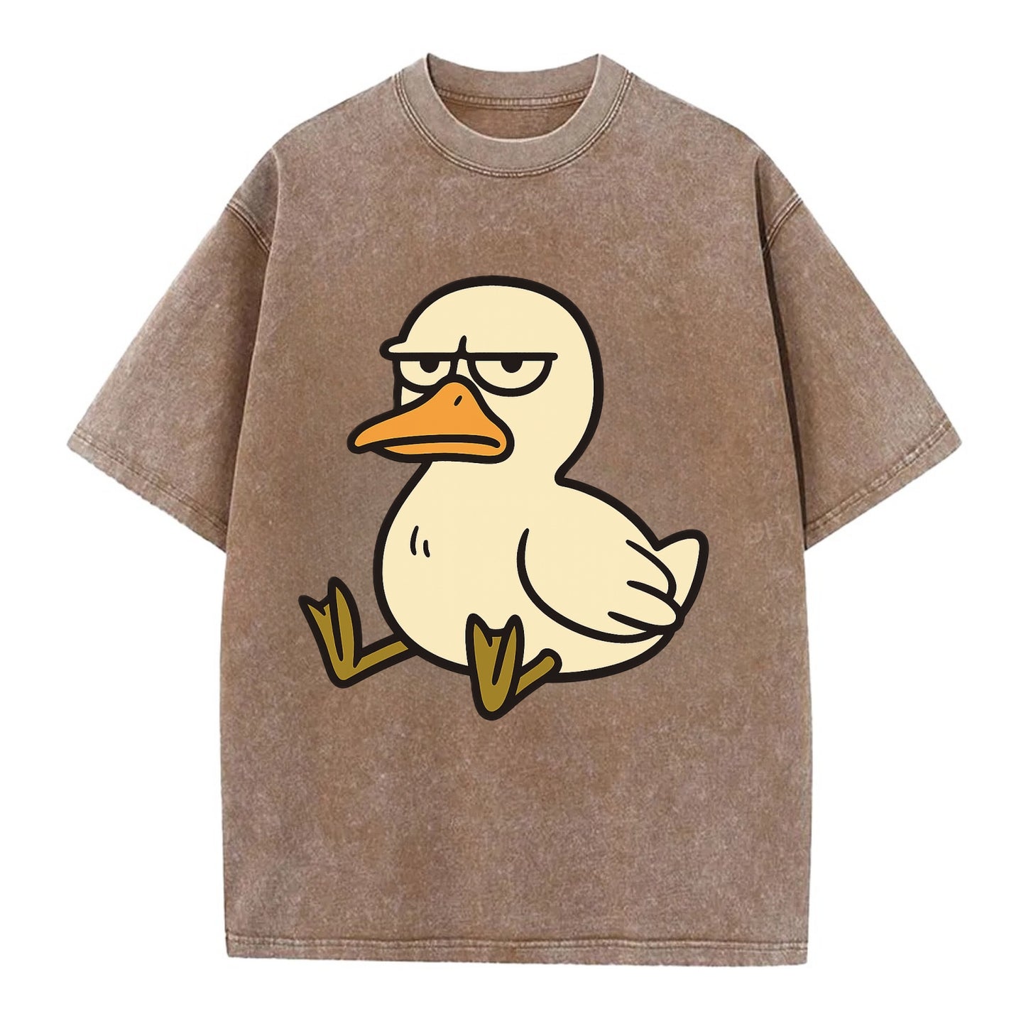 The Duck Judging Silently - Vintage T-shirt - Brown