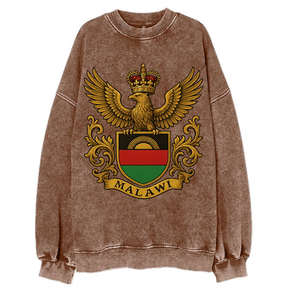 Malawi Royal Logo  - Vintage Sweatshirt - Brown