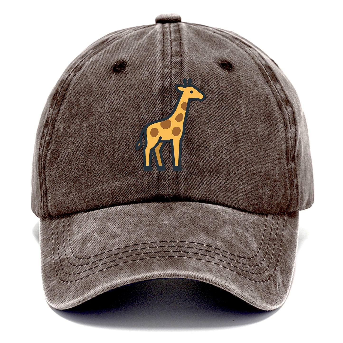 Giraffe - Yellow with brown patches flat side profile - Classic Cap - Brown