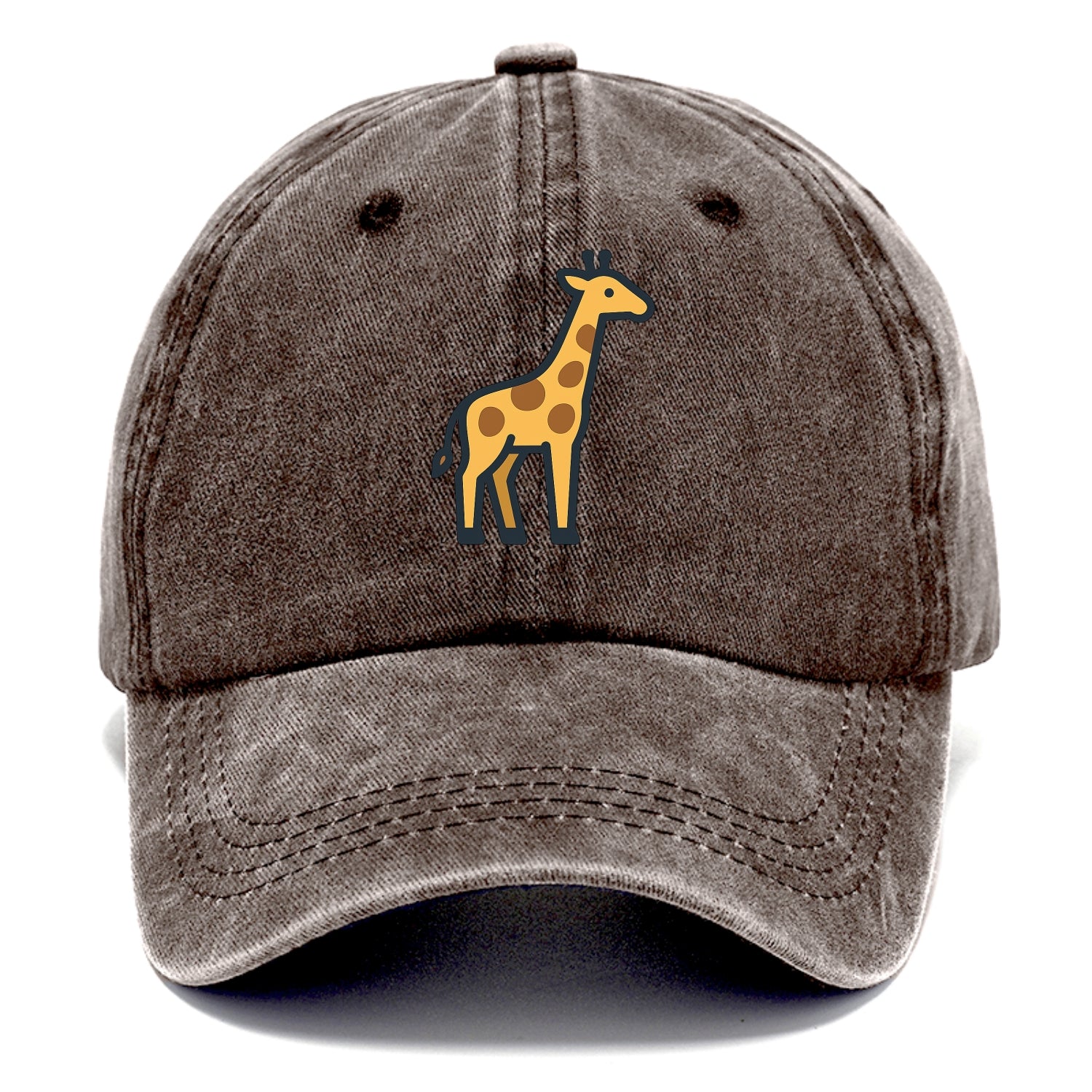 Giraffe - Yellow with brown patches flat side profile - Classic Cap - Brown