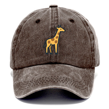 Giraffe - Yellow with brown patches flat side profile - Classic Cap - Brown