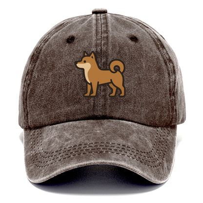 Shiba Inu - Red sesame flat side profile - Classic Cap - Brown