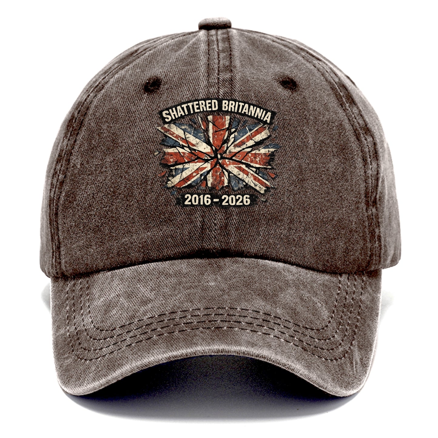 SHATTERED BRITANNIA | Cracked broken Union Jack | Fragmented glass effect | Pieces - Classic Cap - Brown