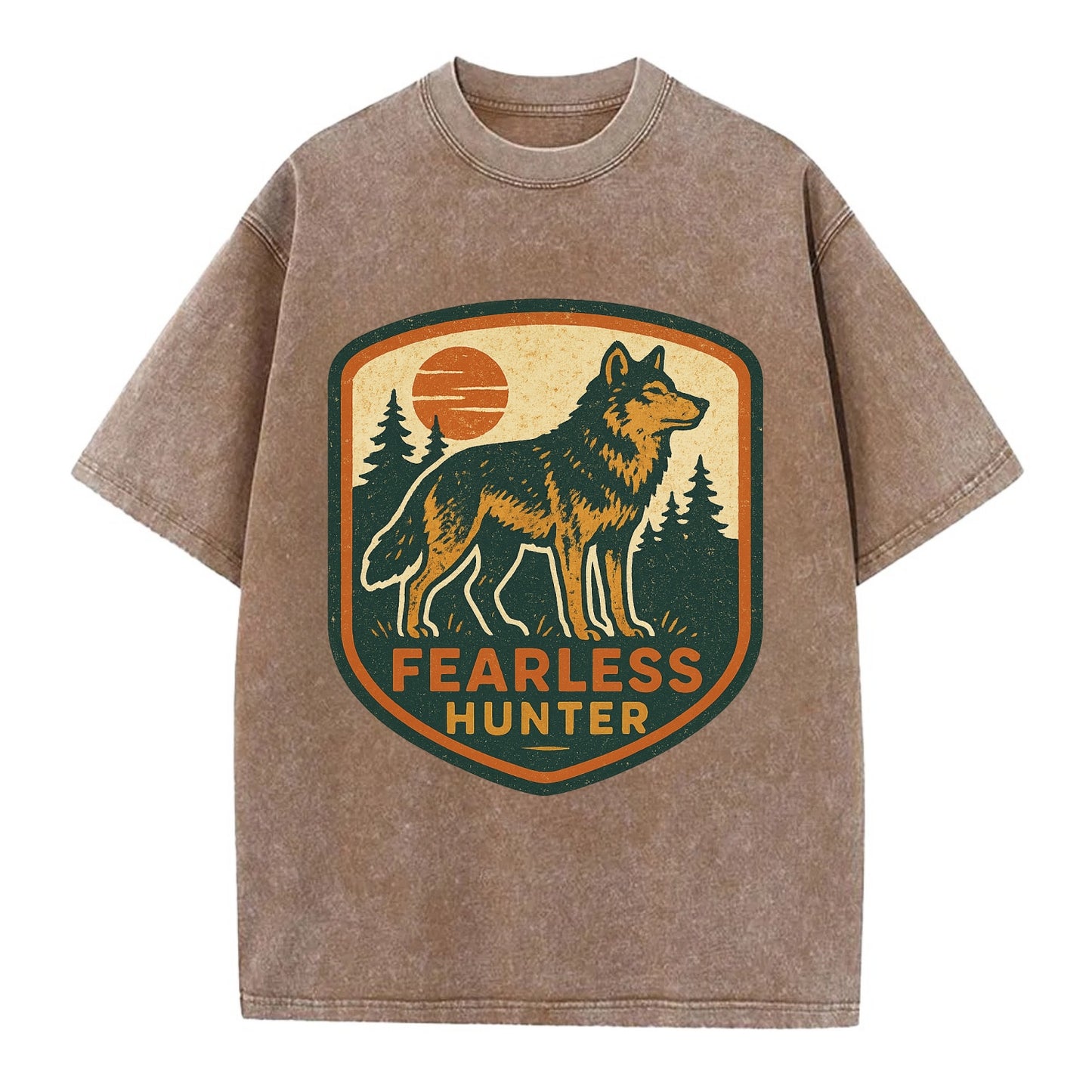 Fearless Hunter  - Vintage T-shirt - Brown