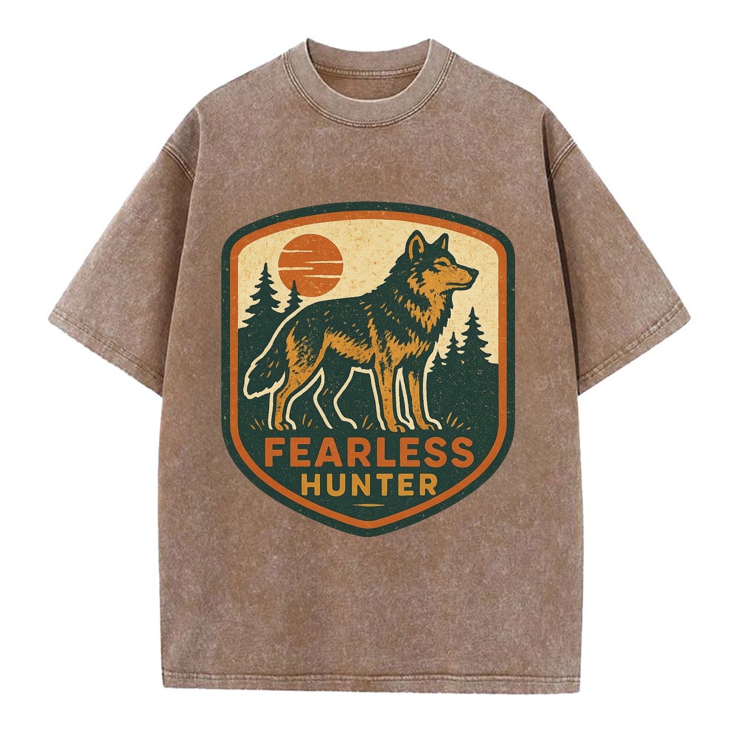 Fearless Hunter  - Vintage T-shirt - Brown