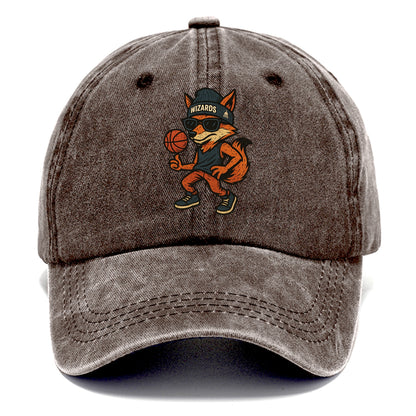 Washington Fox wearing Wizards beanie with capitol patch and wayfarer sunglasses - Classic Cap - Brown