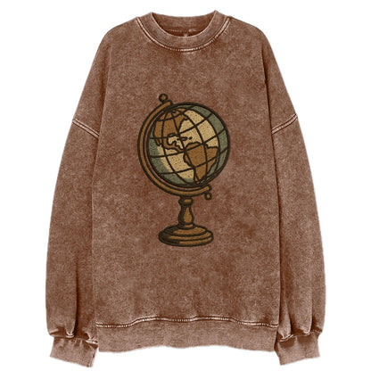 Globe  - Vintage Sweatshirt - Brown