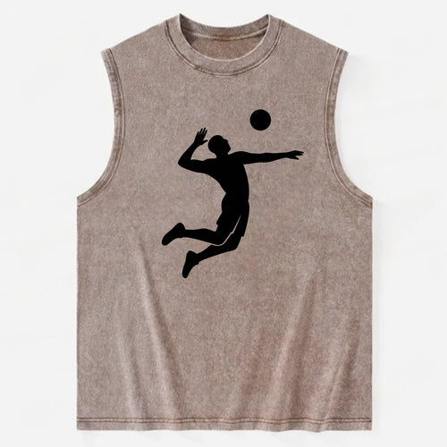 Volleyball player spiking ball - Vintage Washed Tank