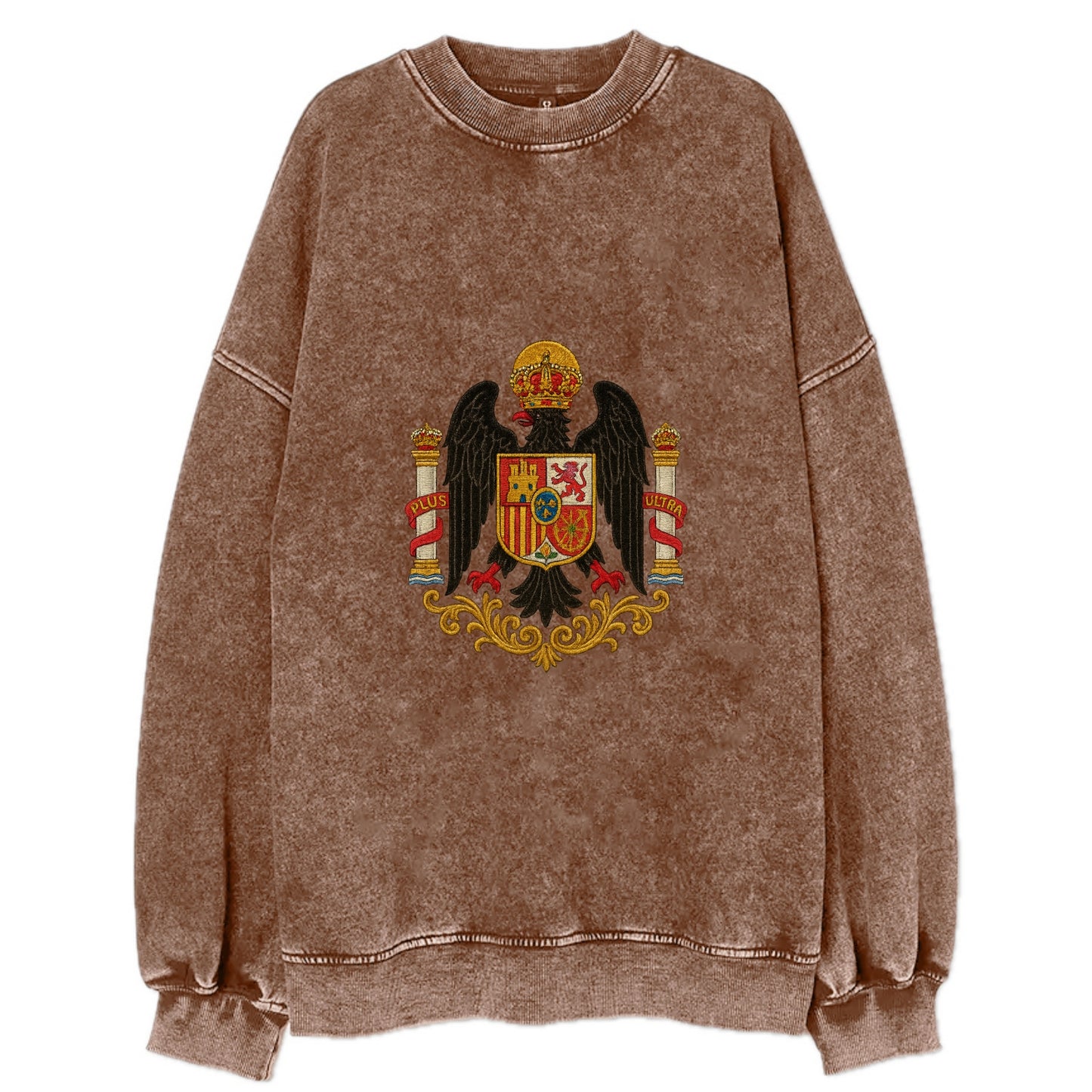 Imperial Eagle Of Spain Crest - Vintage Sweatshirt - Brown