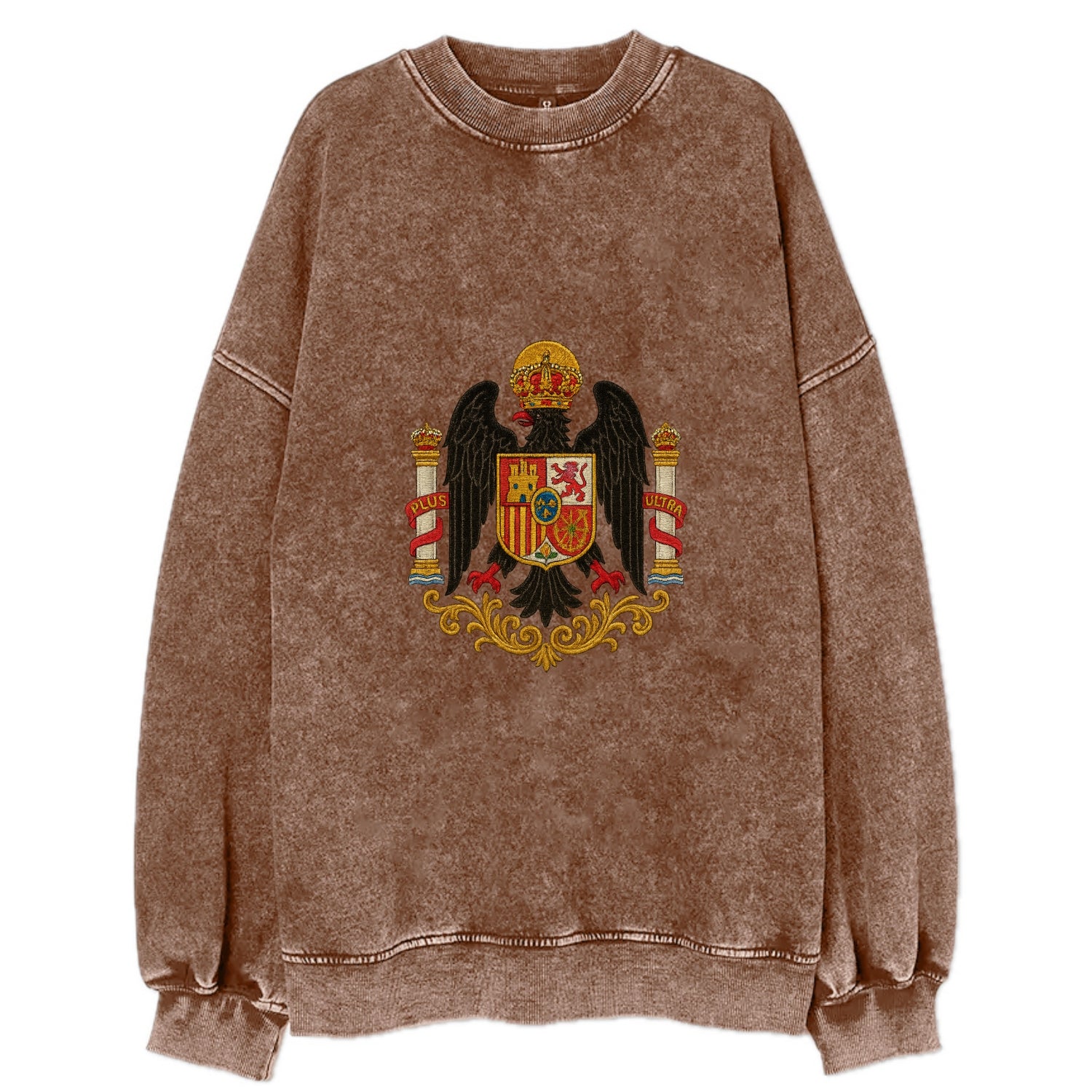 Imperial Eagle Of Spain Crest - Vintage Sweatshirt - Brown