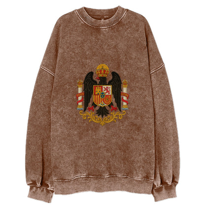 Imperial Eagle Of Spain Crest - Vintage Sweatshirt - Brown