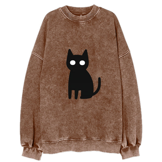 YOU MUST EMBRACE THE VOID | Black cat st - Vintage Sweatshirt - Brown