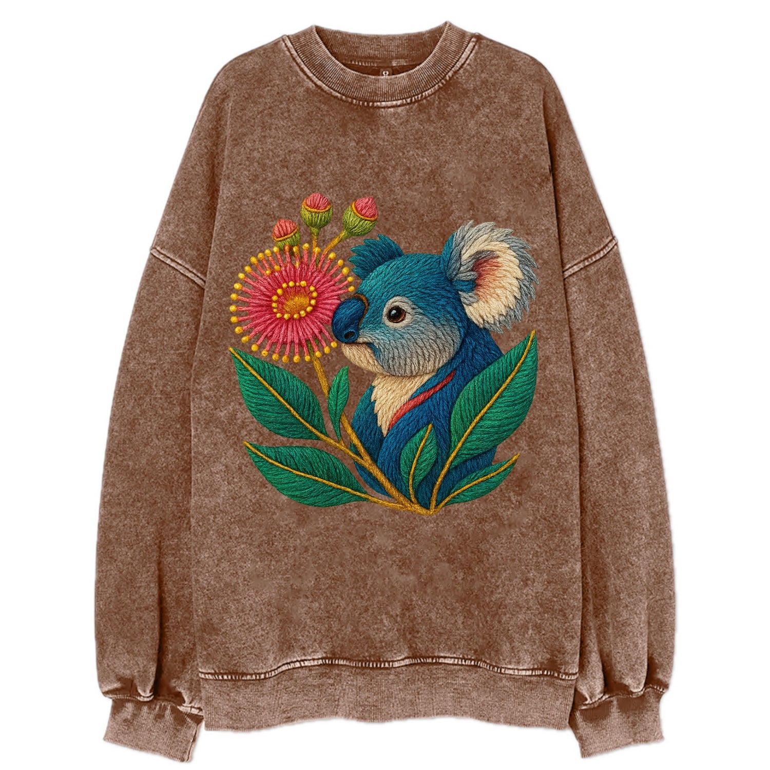 Koala Eucalyptus Bloom - Vintage Sweatshirt - Brown