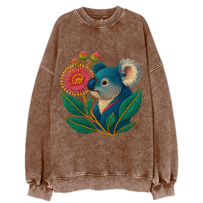 Koala Eucalyptus Bloom - Vintage Sweatshirt - Brown