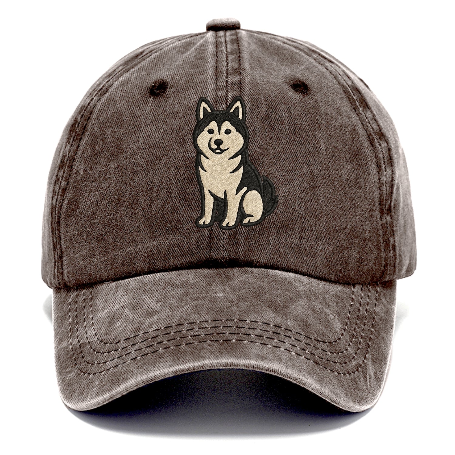 Pomsky - Pomeranian-Husky mix sitting po Classic Cap - Brown