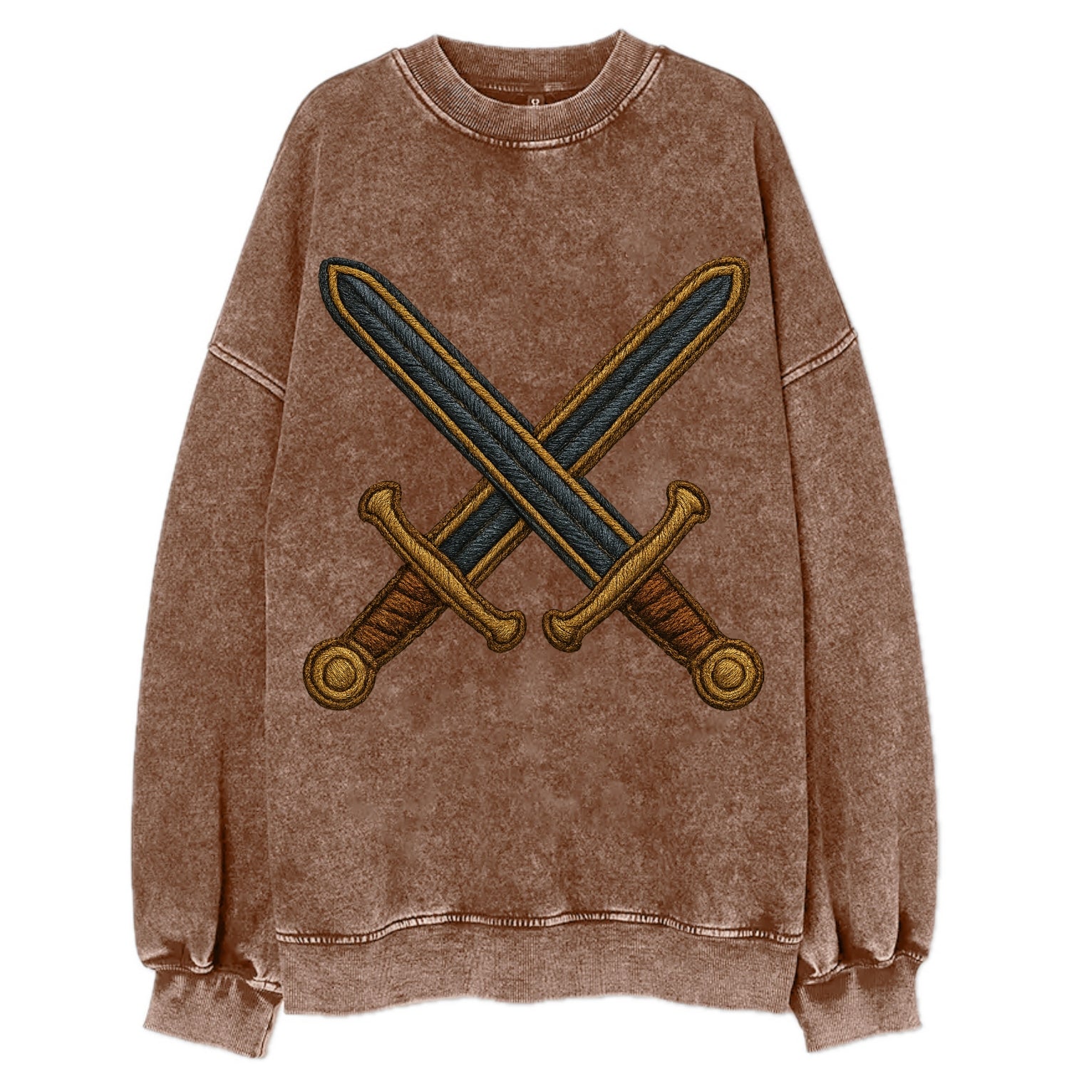 Crossed Swords  - Vintage Sweatshirt - Brown